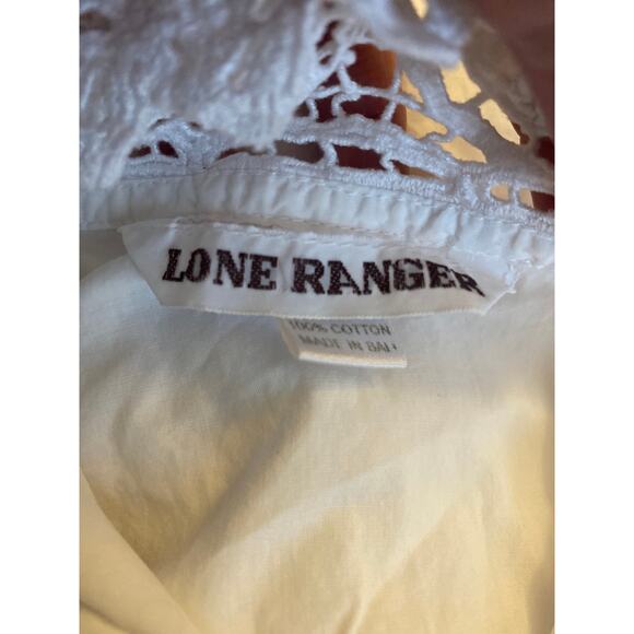 Vintage 1990’s Lone Ranger Paisley Eyelet collared button down dress size medium - Picture 11 of 12